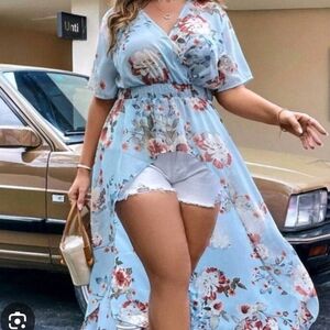 Floral Blue Maxi Dress